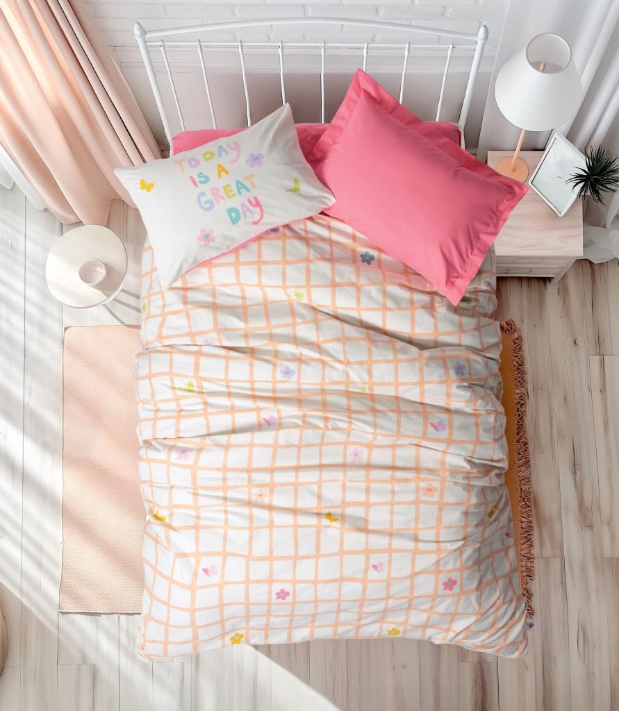 Cotton Box Genç Ranforce Nevresim Takımı Tek Kişilik Jours Pembe