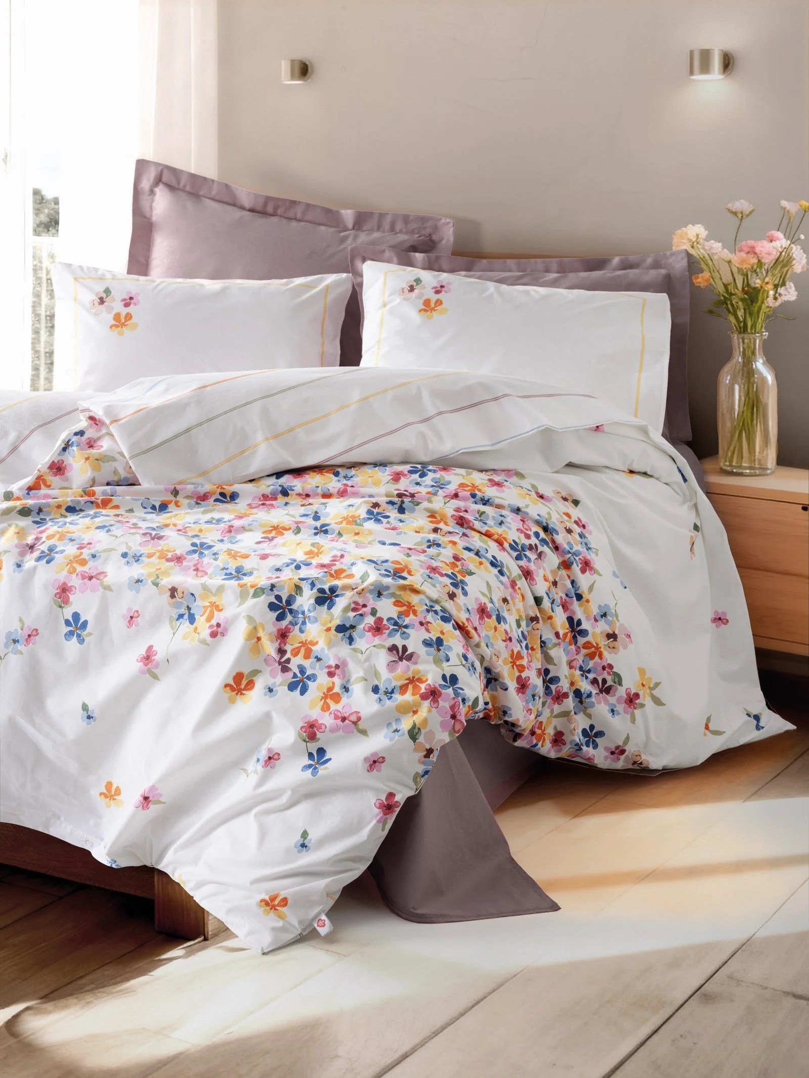 Cotton Box Modeline Ranforce Tek Kişilik Nevresim Takımı Flurry Lila