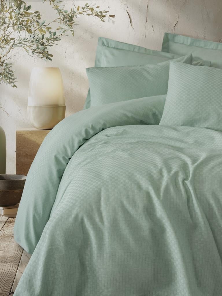 Cotton Box Plaid Çift Kişilik Nevresim Takımı Adaçayı