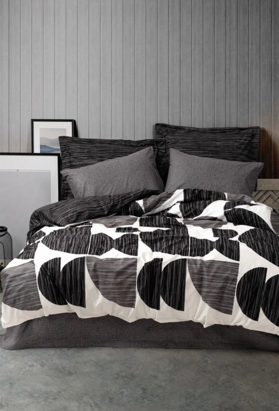 Cotton Box Tek Kişilik Modern Nevresim Takımı Niko Antrasit