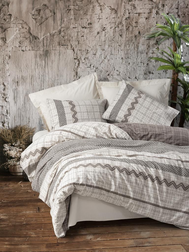 Cotton Box Toprak Çift Kişilik Nevresim Takımı Arlo Kahve