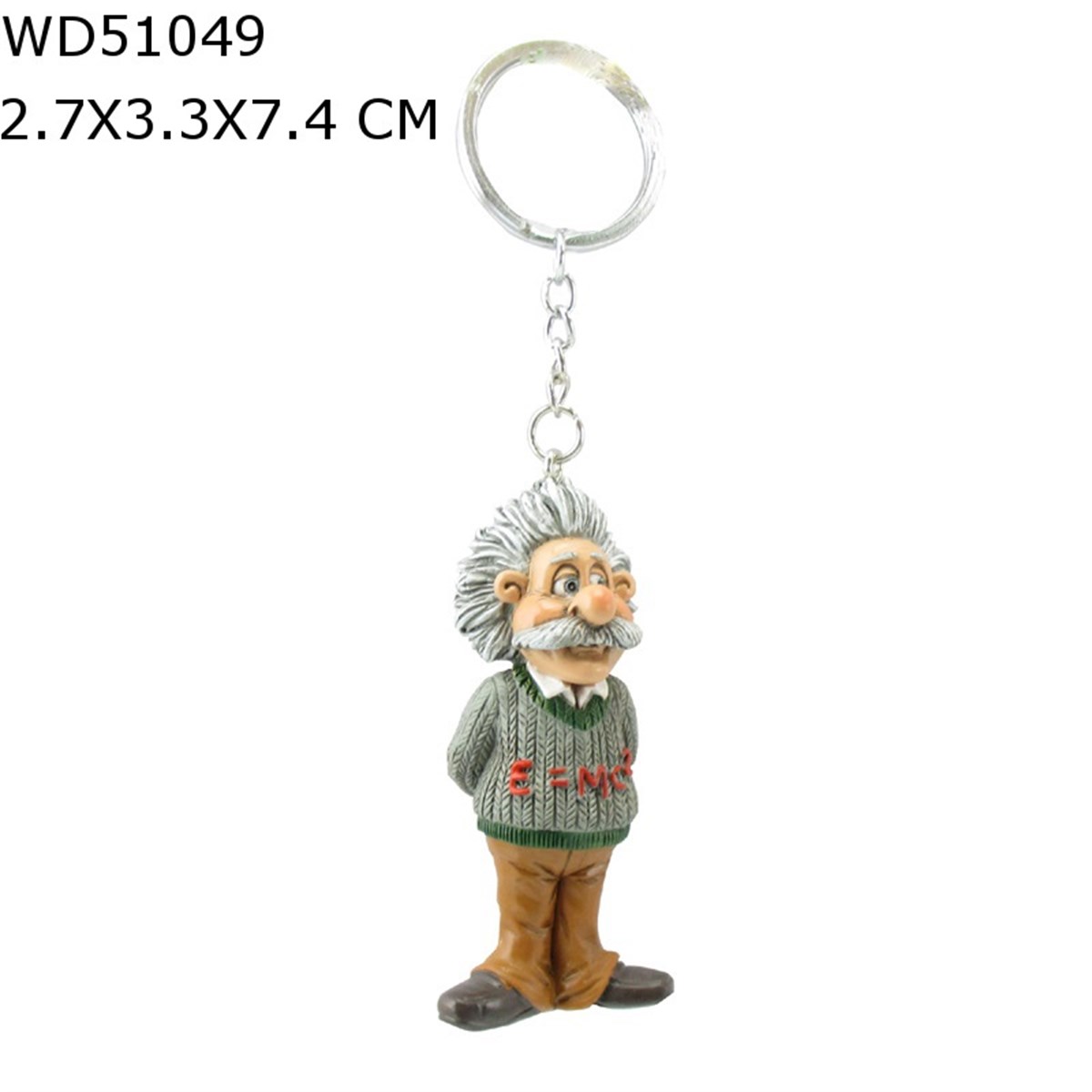Einstein Figürlü Biblo Heykel Anahtarlık