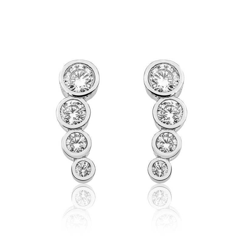 Gümüş 4 Taş Bayan Küpe