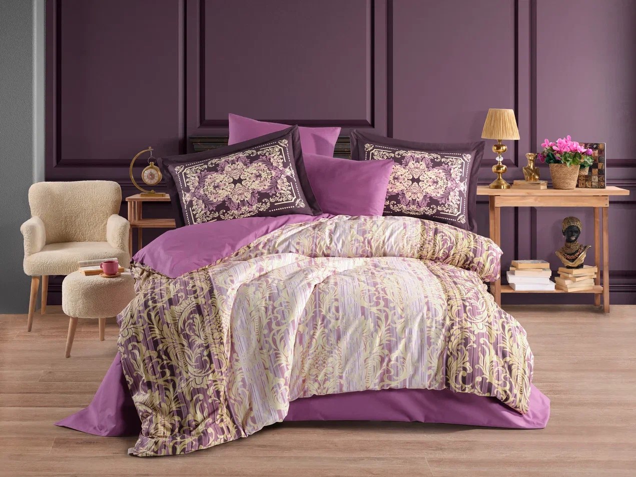 Hobby Çift Kişilik Poplin Nevresim Alandra Mürdüm