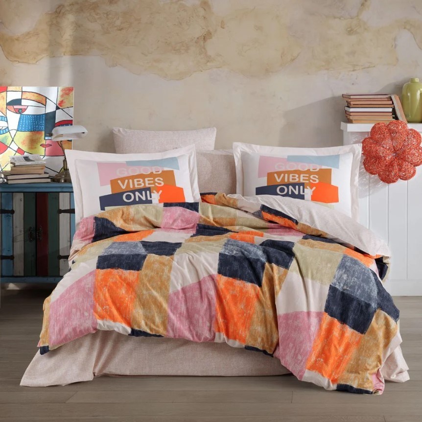 Hobby Çift Kişilik Poplin Nevresim Bermuda Oranj
