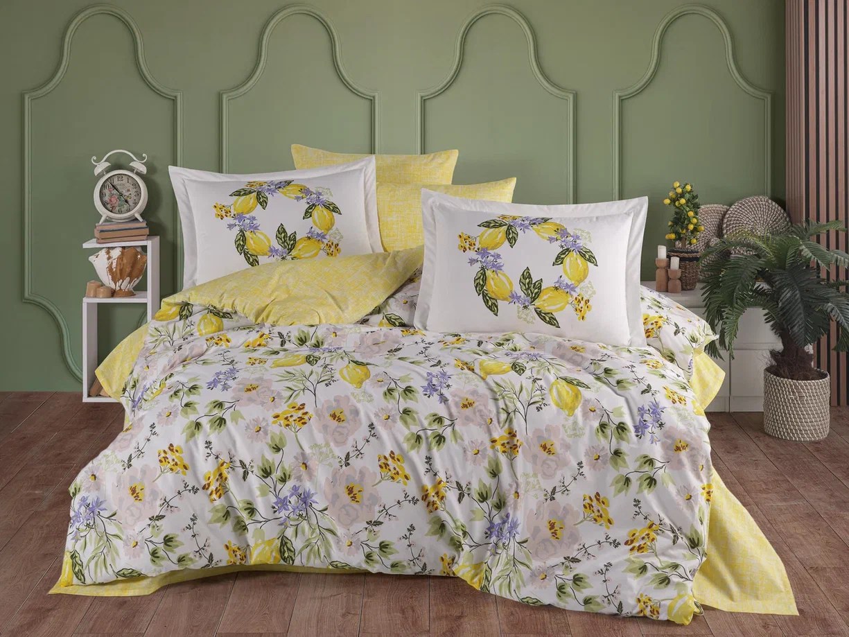 Hobby Çift Kişilik Poplin Nevresim Lemonty Sarı