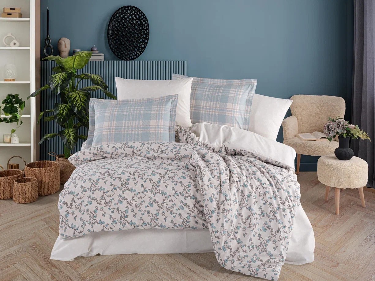 Hobby Çift Kişilik Poplin Nevresim Lola Mavi