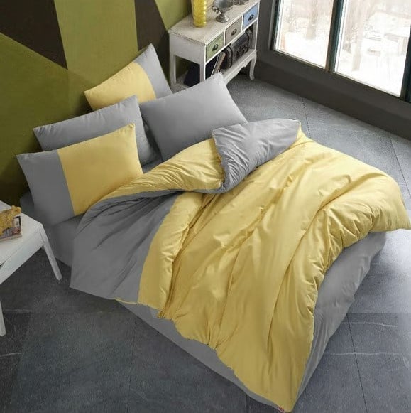 Hobby Kingsize Poplin Nevresim Diamond Sarı
