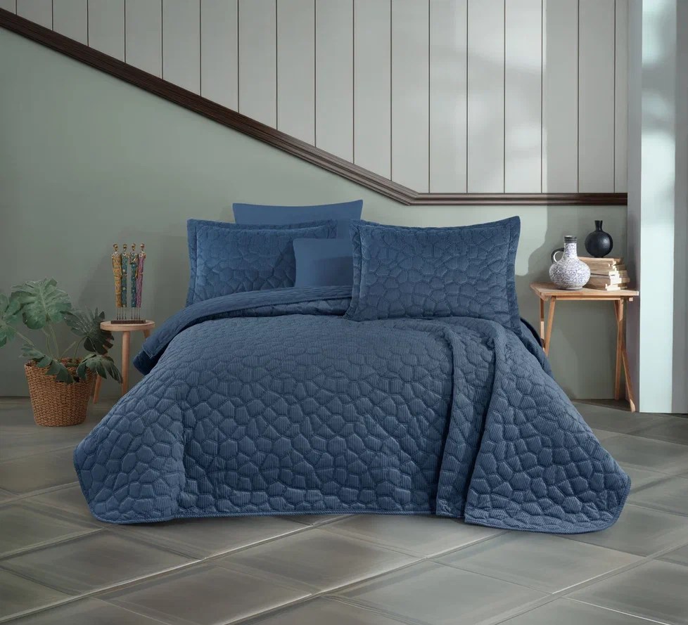 Hobby Silvana Yatak Örtüsü İndigo