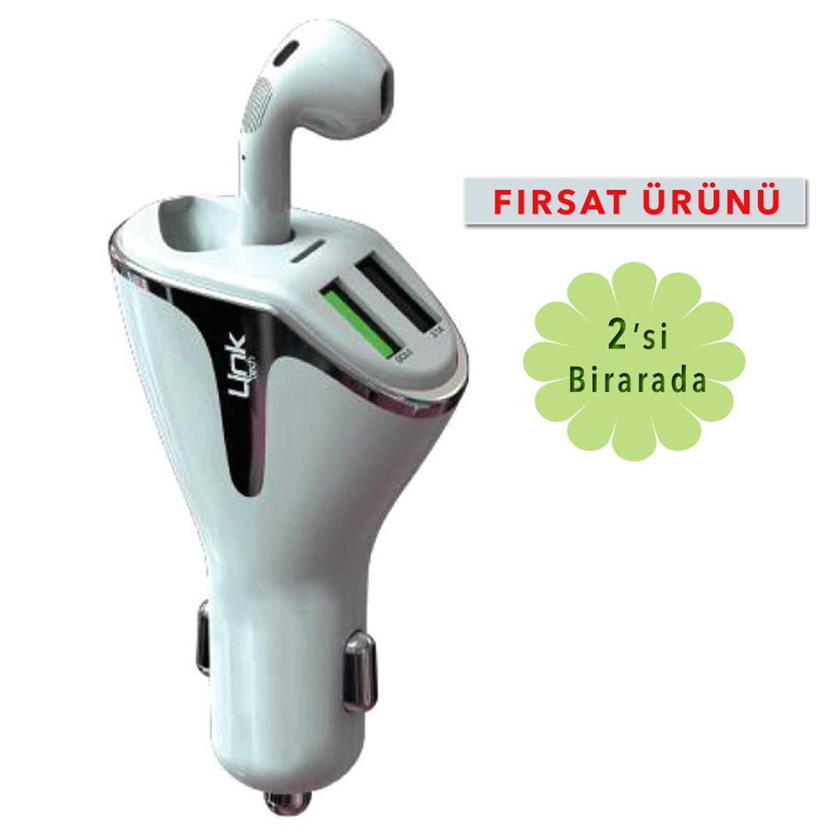 Linktech B450 Bluetooth Kulaklıklı Araç Şarj Aleti