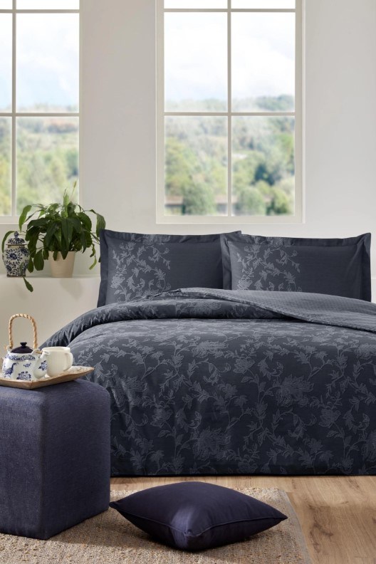 Özdilek Çift Kişilik Ranforce Nevresim Takımı Borocco Lacivert