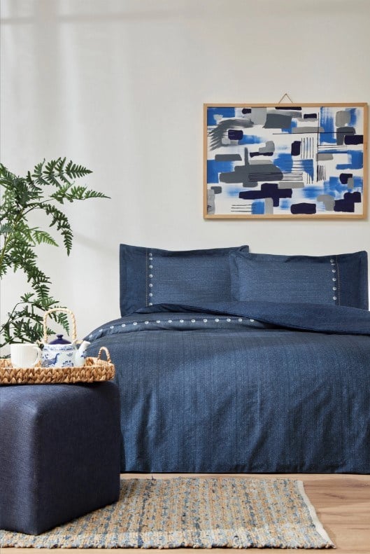 Özdilek Çift Kişilik Ranforce Nevresim Takımı Oregon Lacivert