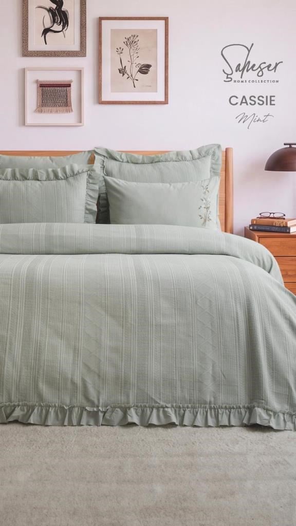 Şaheser Home Collection Yatak Örtüsü Çift Kişilik Cassie Mint