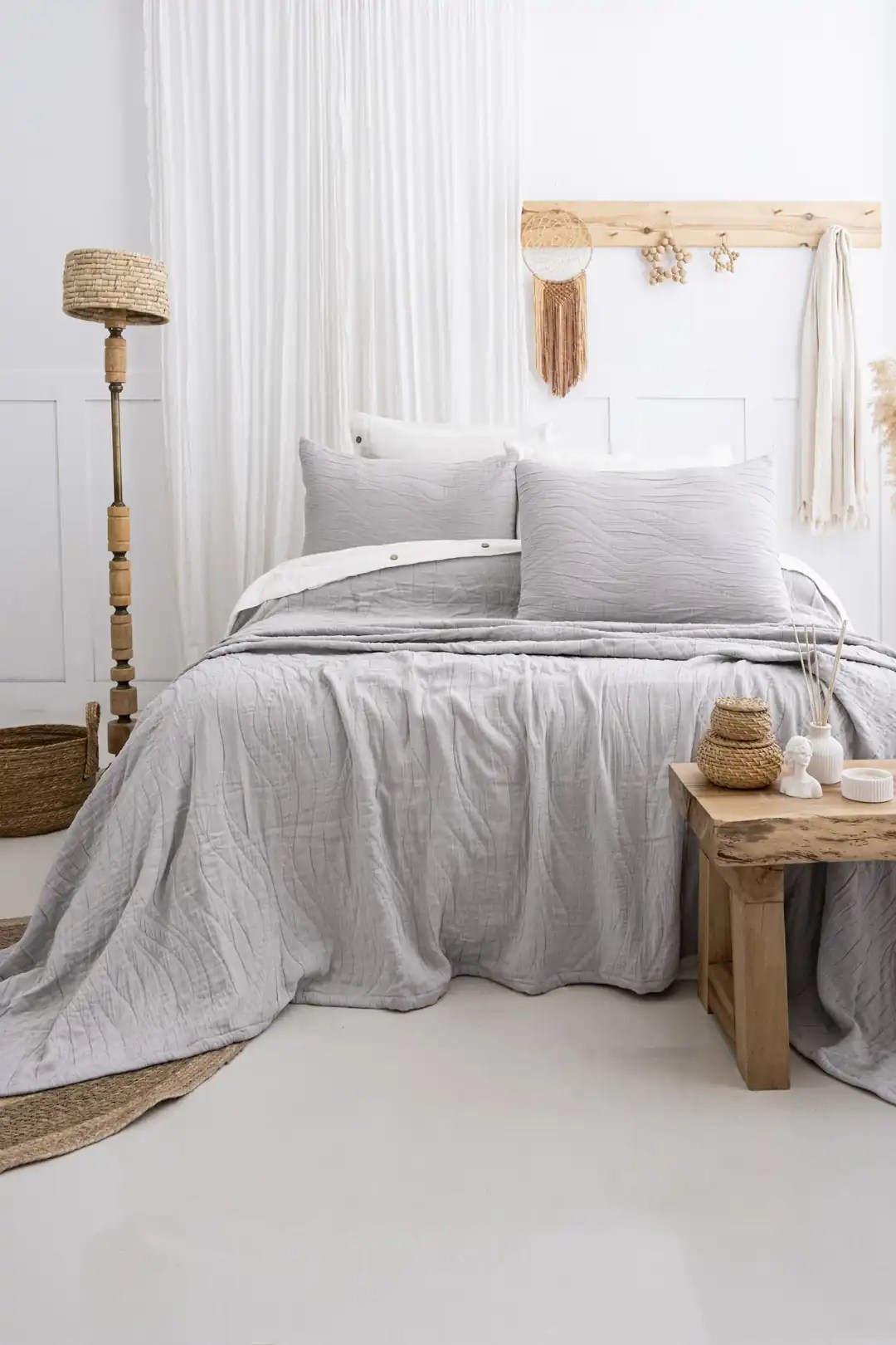 Şaheser Home Collection Yatak Örtüsü Çift Kişilik Janna A.Gri