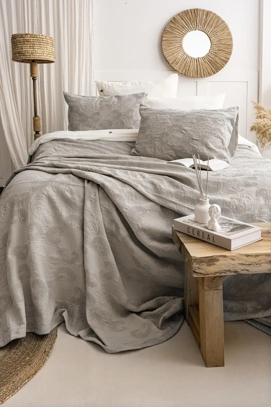 Şaheser Home Collection Yatak Örtüsü Çift Kişilik İtalo Vizon