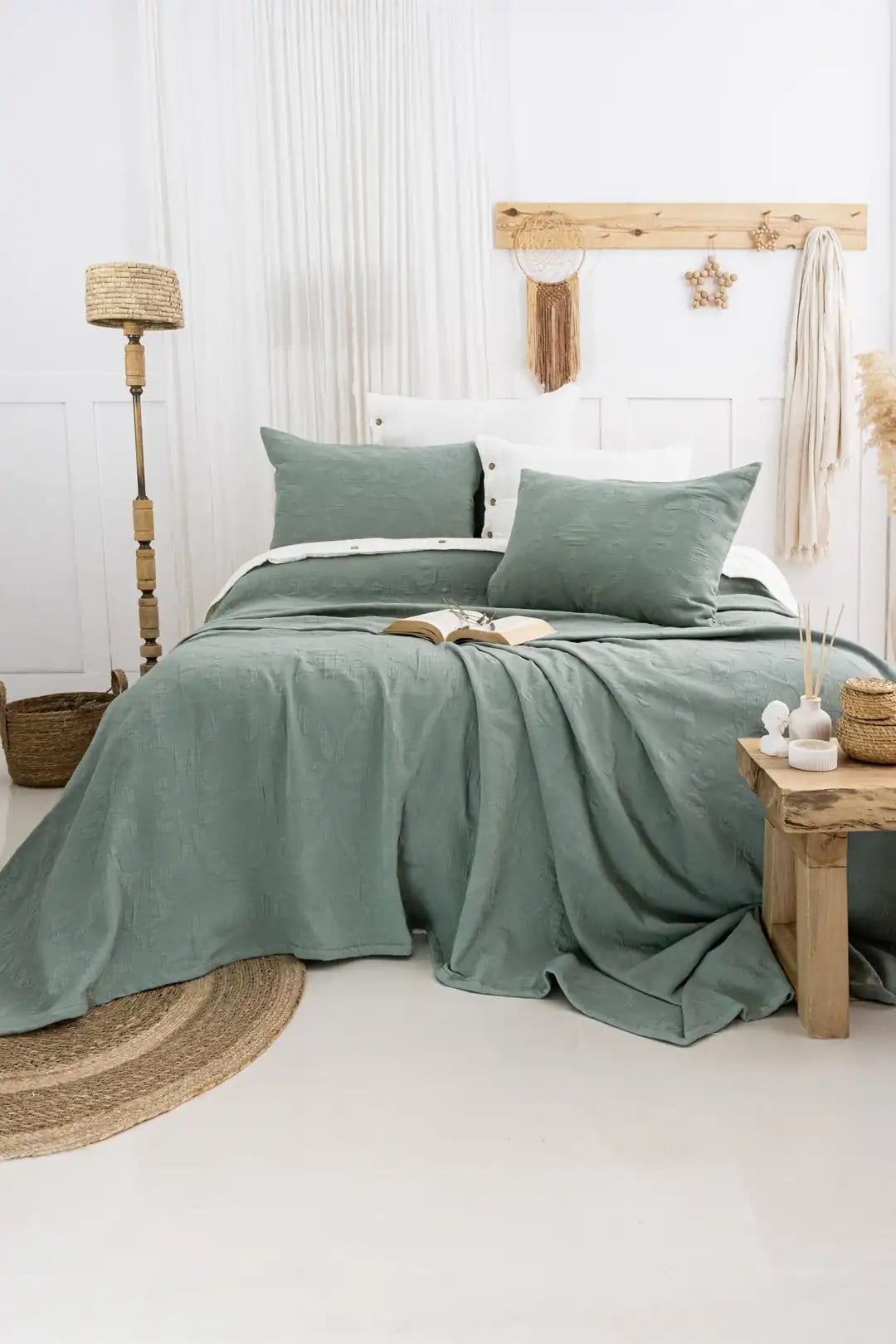 Şaheser Home Collection Yatak Örtüsü Çift Kişilik Julia Yeşil