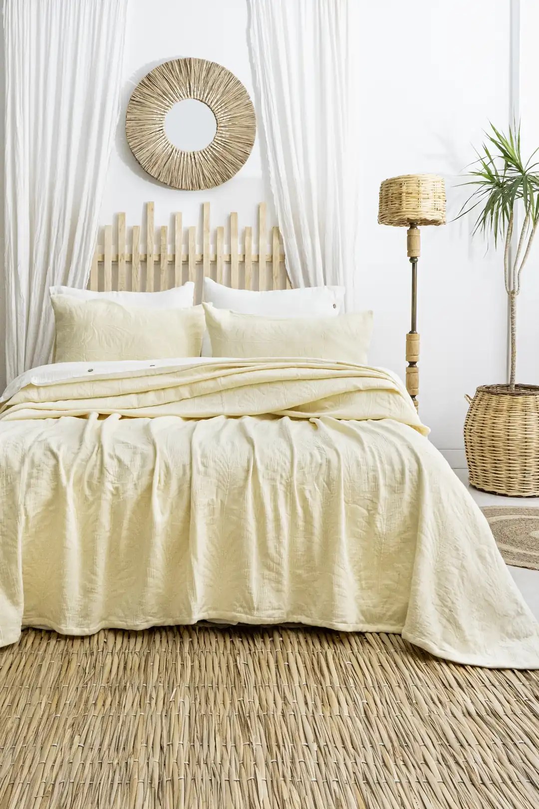 Şaheser Home Collection Yatak Örtüsü Çift Kişilik Silvia Butter Yellow