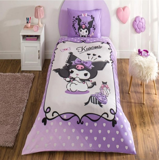 Taç Kuromi Tek Kişilik Lisanslı Nevresim Takımı