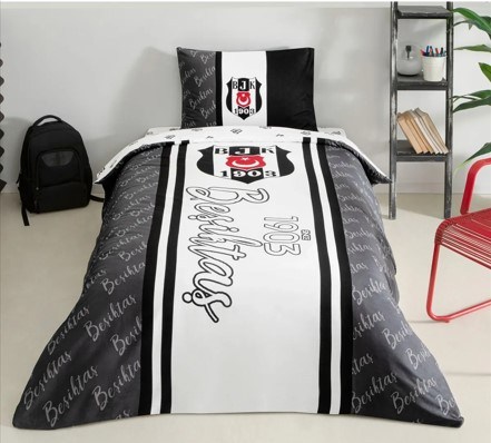 Taç Lisanslı Beşiktaş 1903 Glow Tek Kişilik Nevresim Takımı