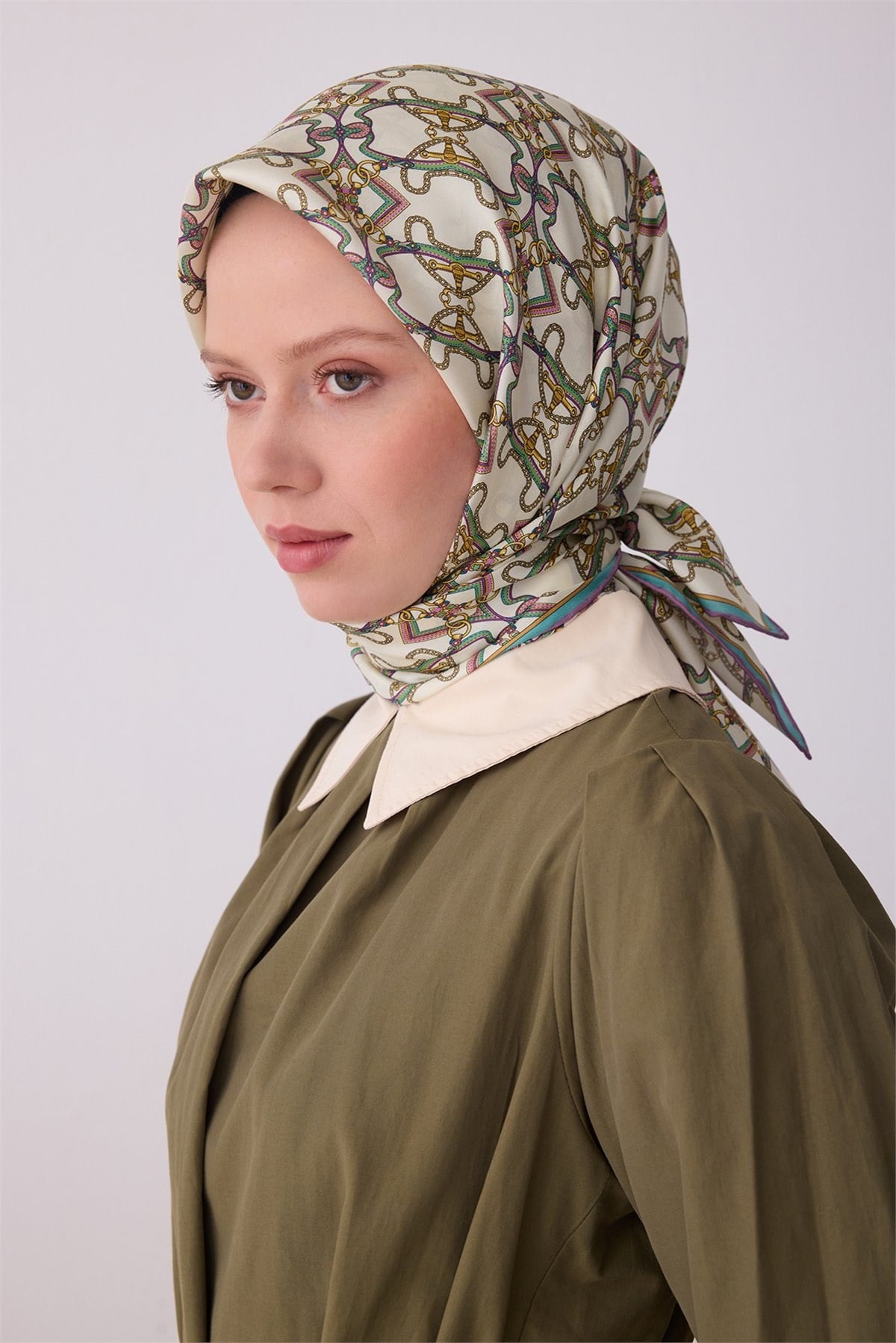 Belli Saf Twill İpek Eşarp 4328D (T) - Petrol Mavisi