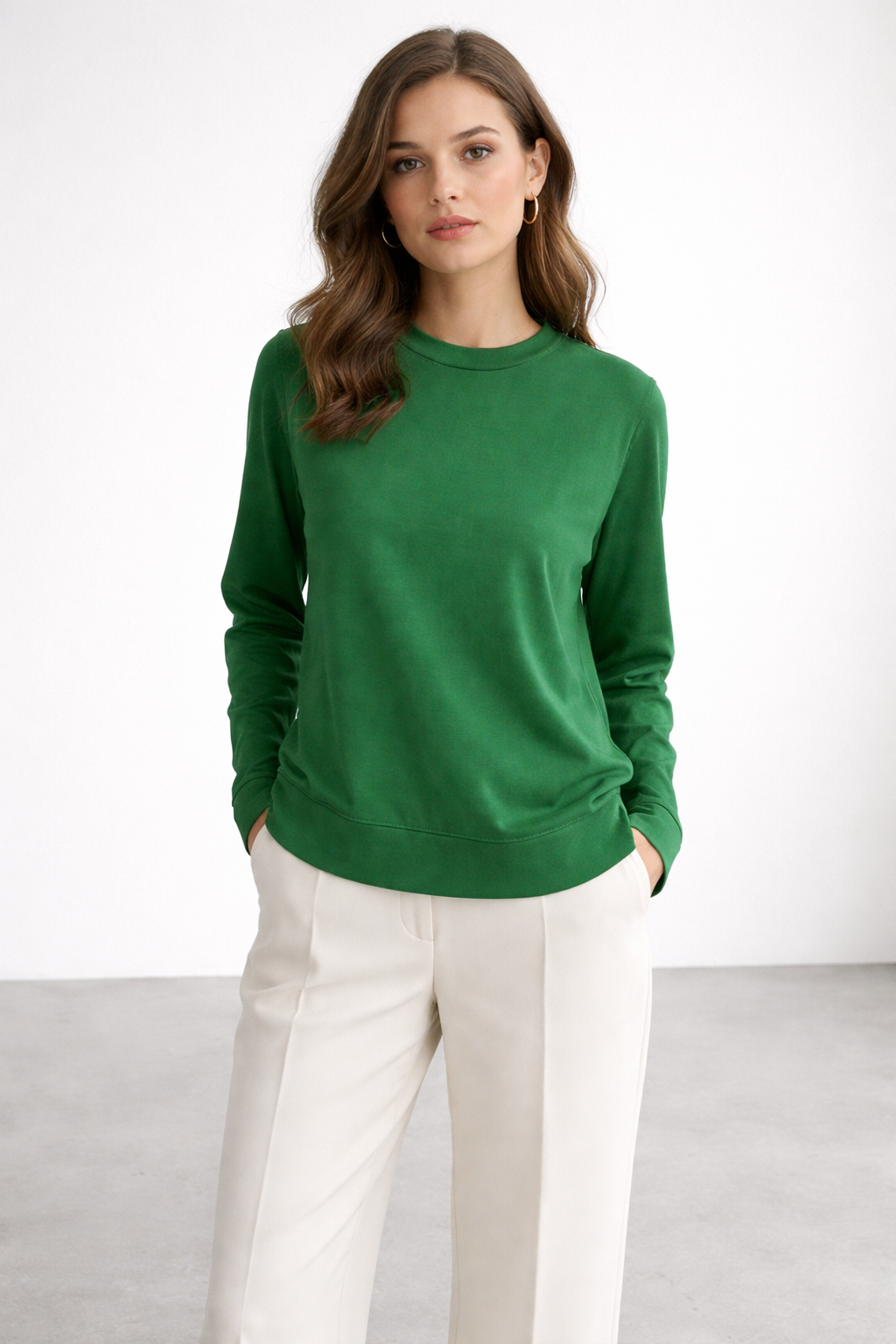 Nuss 902 Etek Üstü Oval Kesim Tunik - Orman Yeşili