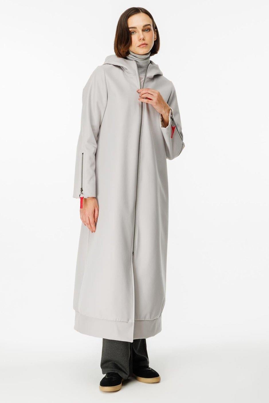 Micca 232517M Rouge Detay Comfort Kumaş İçi Polar Kaban - Gri