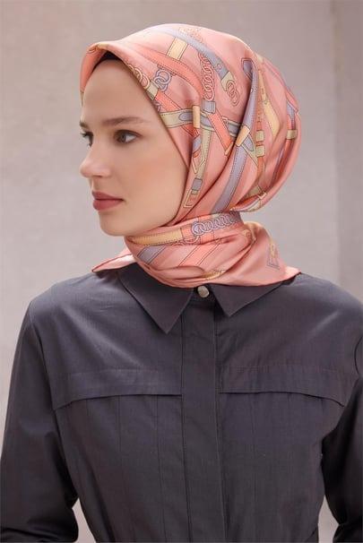 Belli Saf İpek Eşarp 4200D (T) - Somon