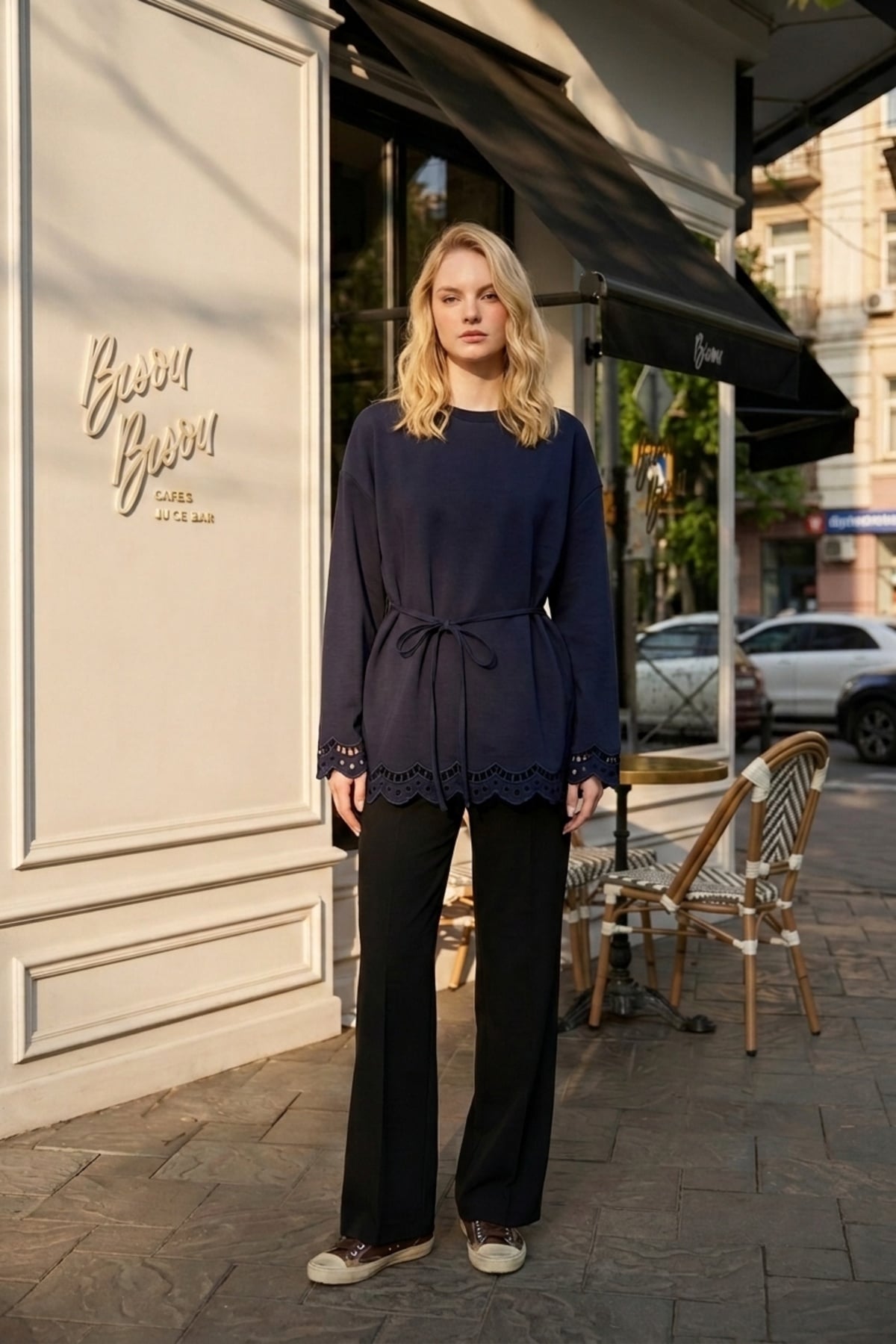 Nakış Detaylı Tunik 32570 F.Navy