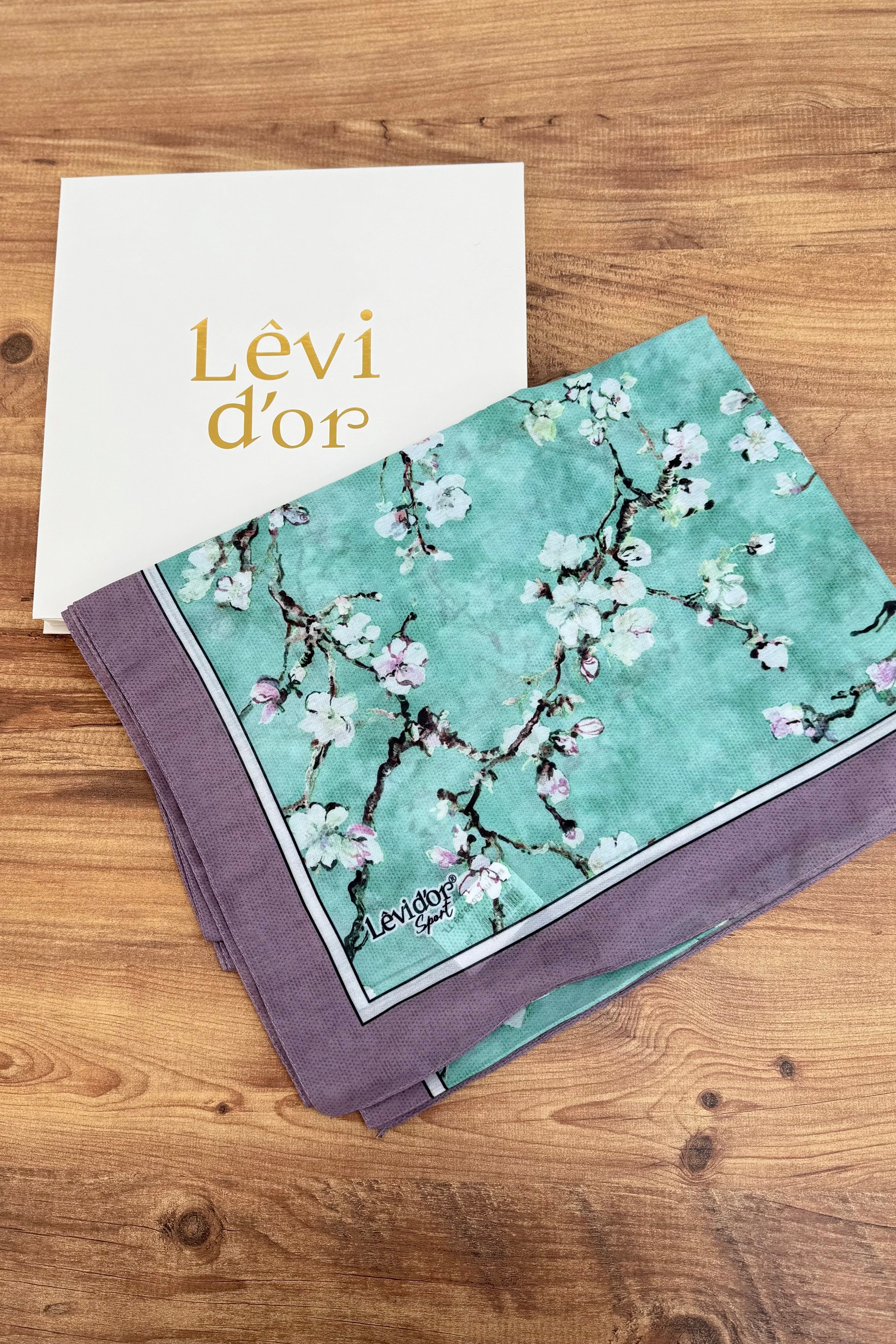 Levidor 21215 Çiçek Desen Şal - Lila Şal LEVİDOR 