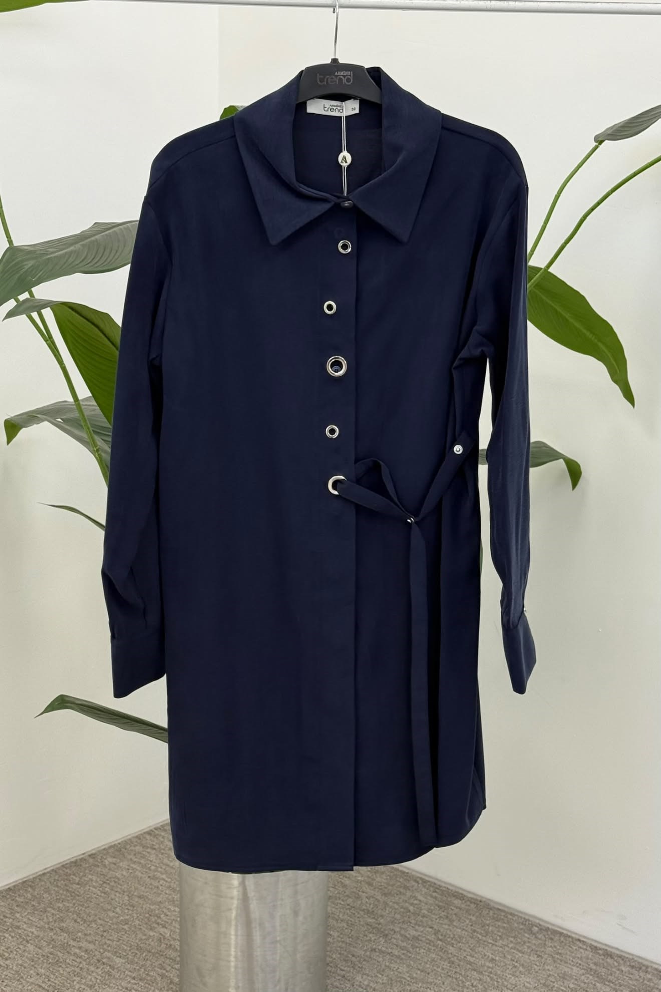 Armine Trend 26KT431 Kuş Gözü Detay Tunik Lacivert Tunik ARMİNE TREND 