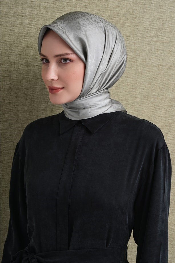Armine Dj Saf Jakar İpek Eşarp 9647D (J) - Kum Beji Eşarp ARMİNE 