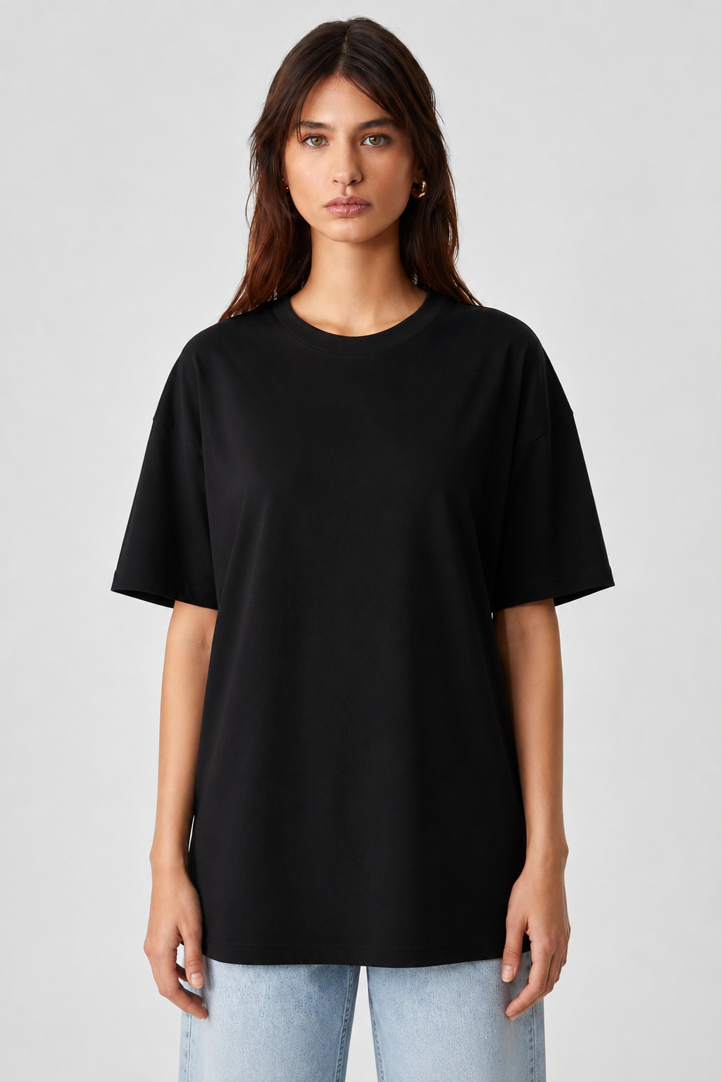 Bisiklet Yaka Basic Tshirt 4026 - Siyah