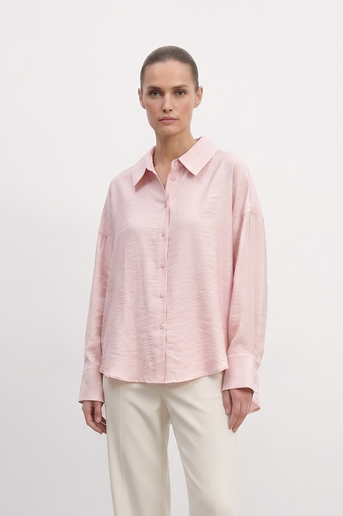Ceremony 26Y188 Kolları Düğme Detaylı Miranda Kısa Gömlek - Pembe