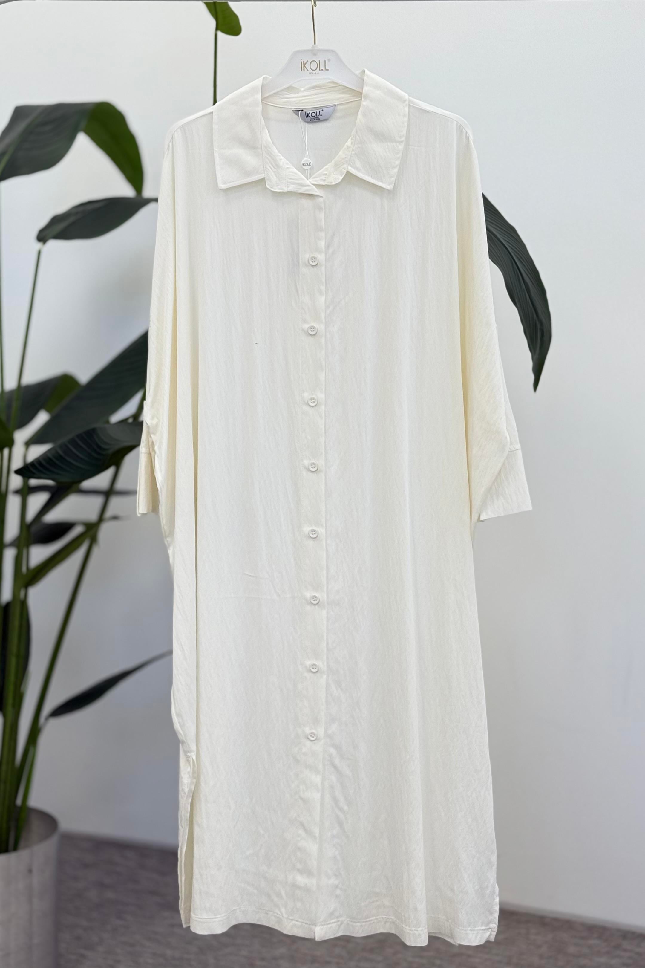 Oversize Apolet Detaylı Tunik 0035686 - Ekru