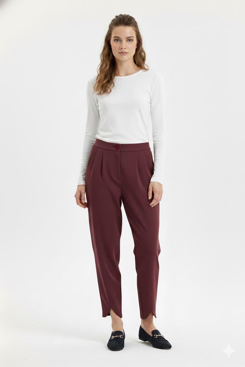 Sentez 5591 Bellis V Paça Pantolon - Bordo