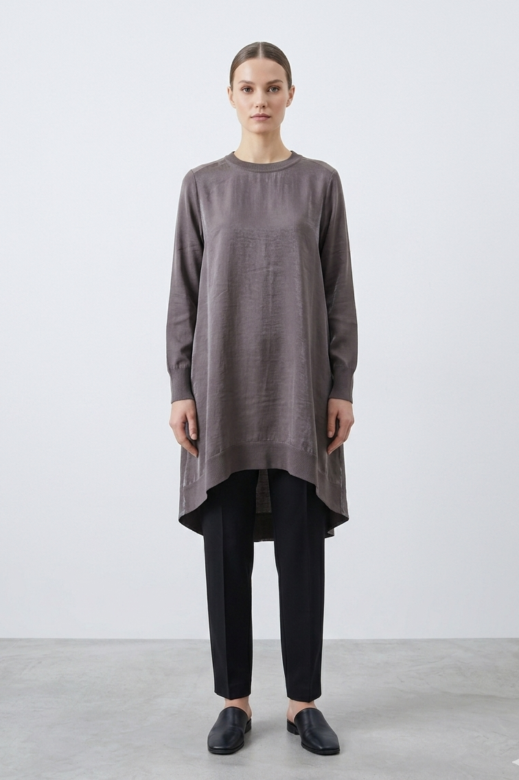 LissMore 6150 Triko Garnili Tunik - Kahve