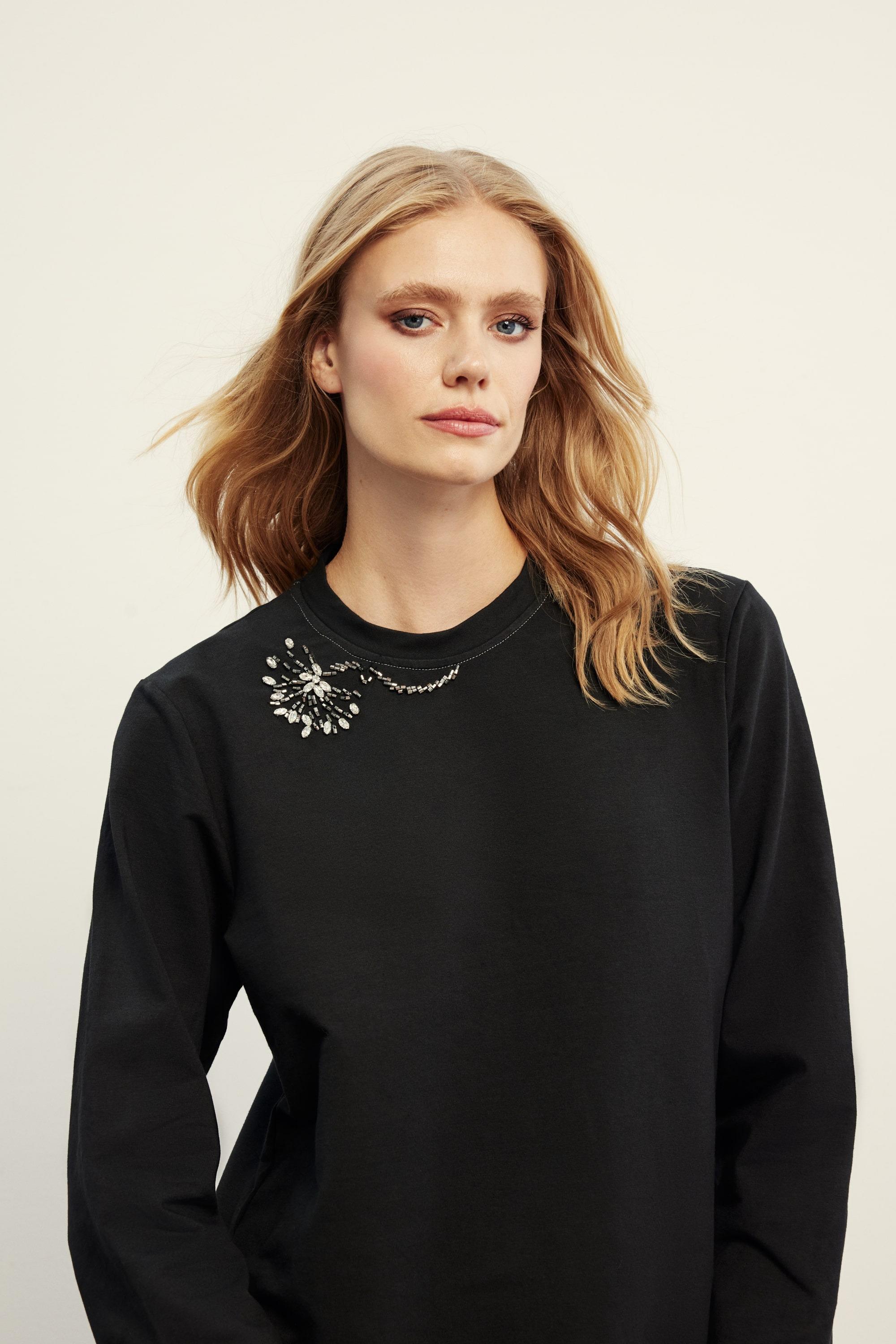 Venöve Blz0001 Sune Bluz - Siyah