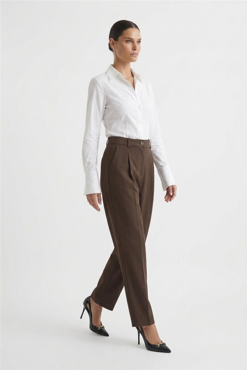 Sentez 5692 Aves Gabardin Pantolon Kahve