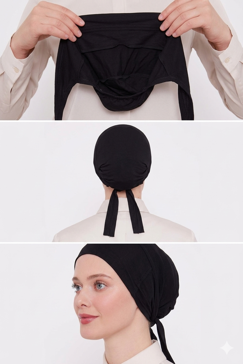 Silikonlu Kaymaz Bone - Siyah