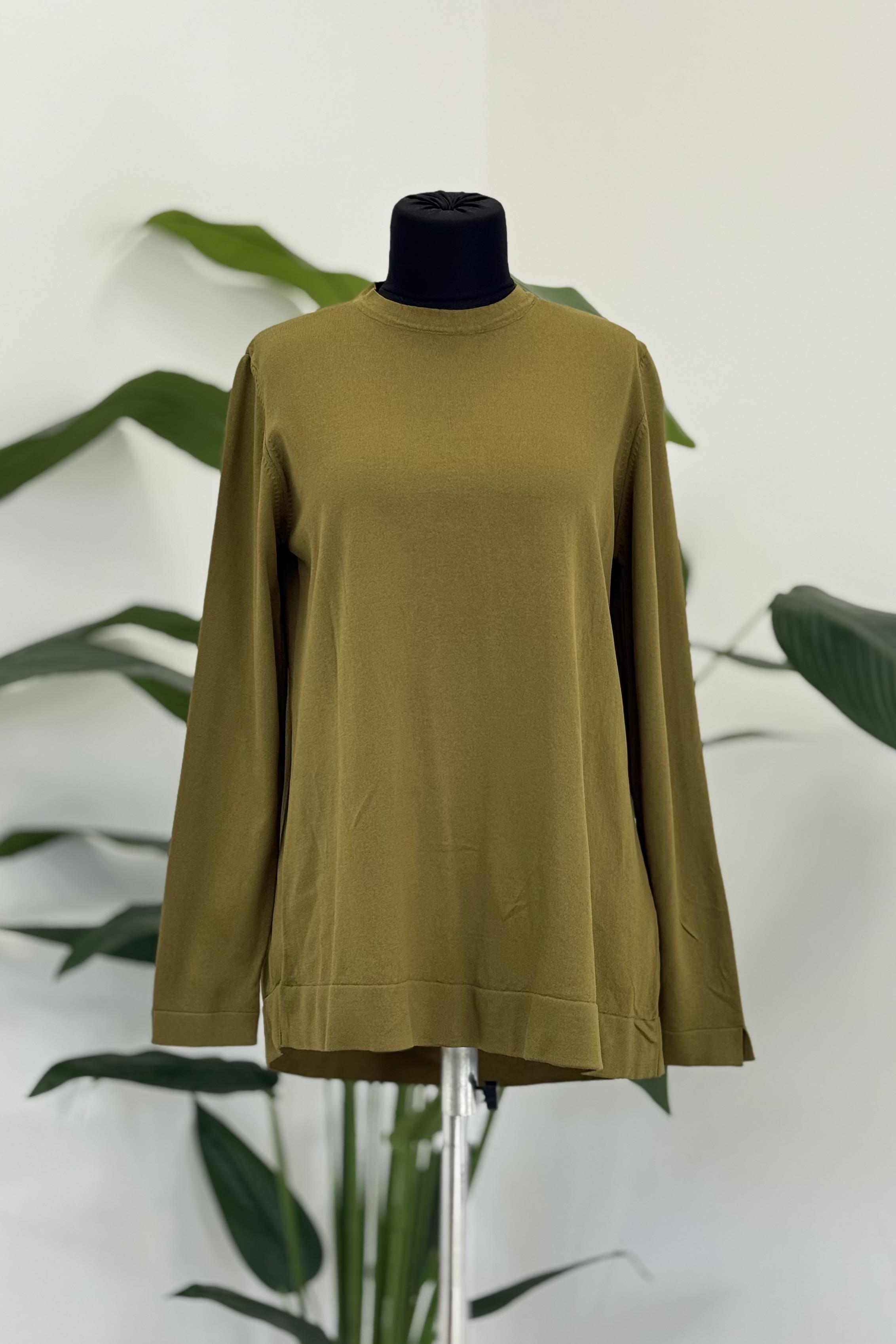 Nuss 902 Etek Üstü Oval Kesim Tunik - Zeytin Yeşili