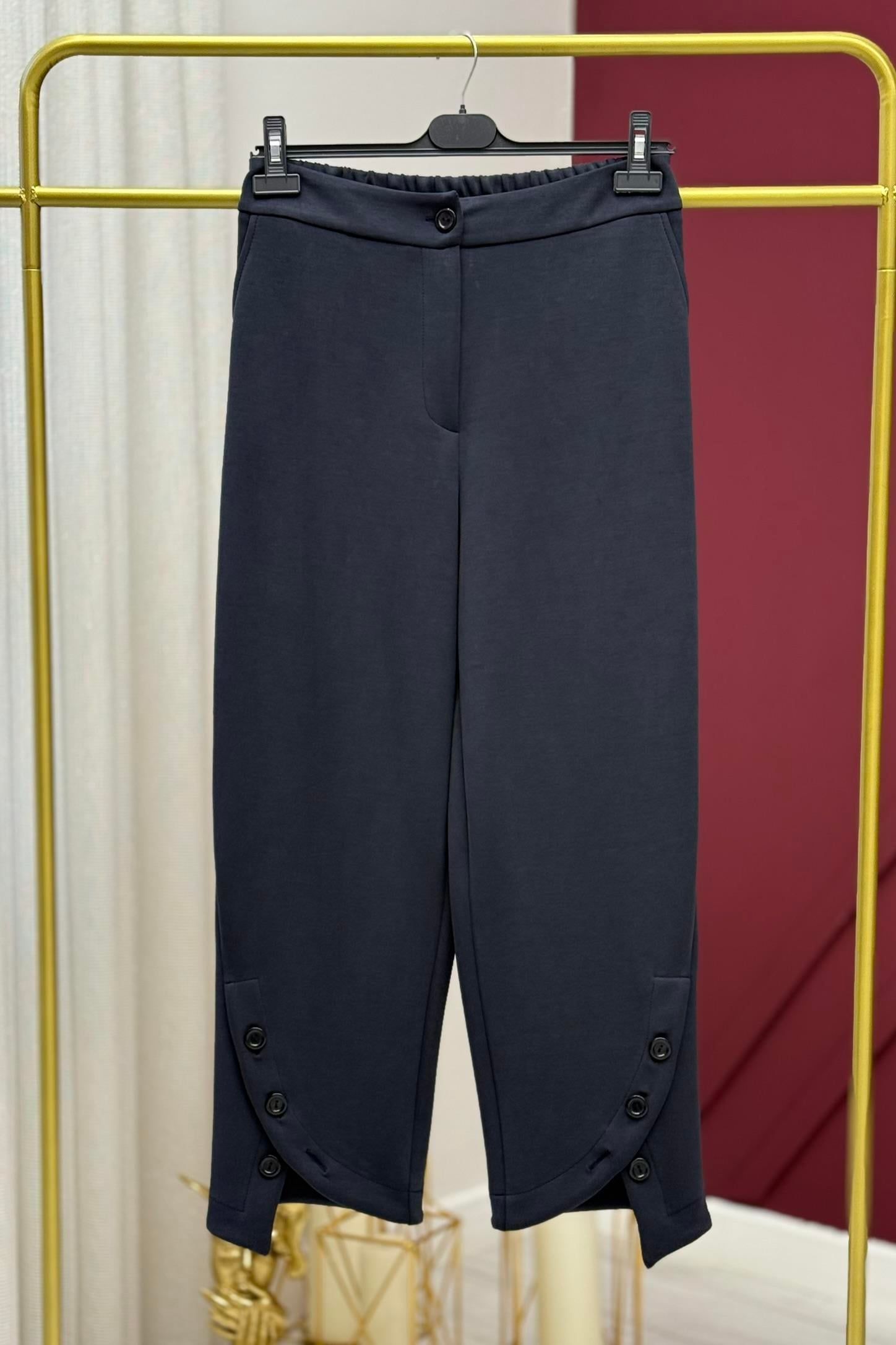 Sentez 5634 Hawaii Ön Paça Düğmeli Pantolon - Lacivert