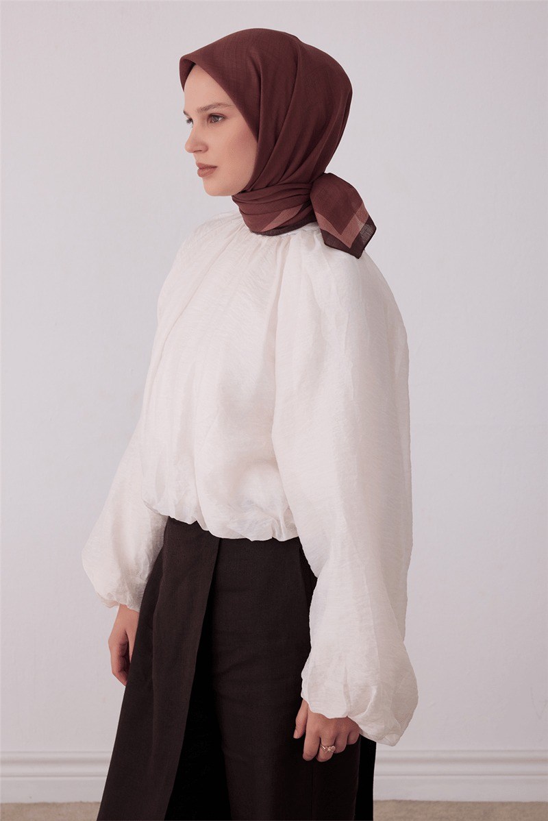 Belli Fresh Düz Rozy Eşarp Bordo