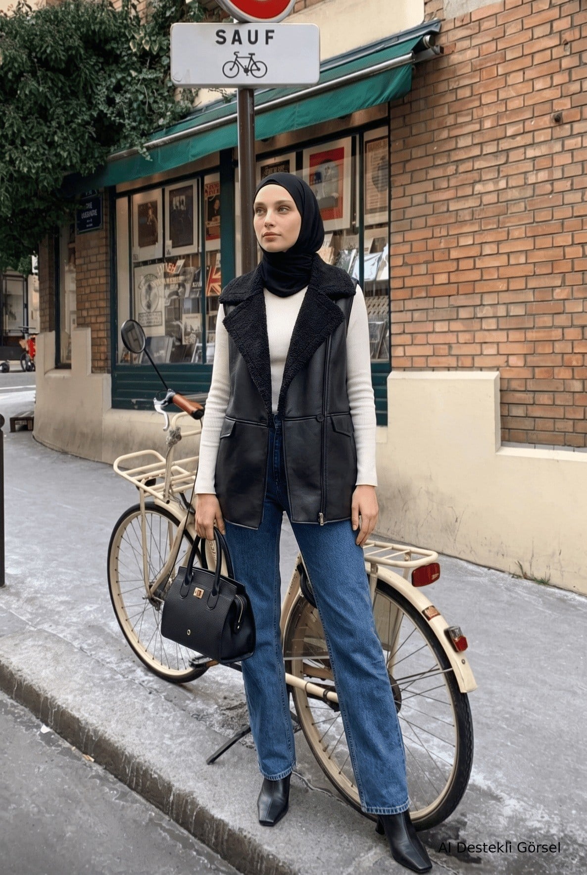 Avenna 26KT549 İçi Kürk Detay Yelek Siyah
