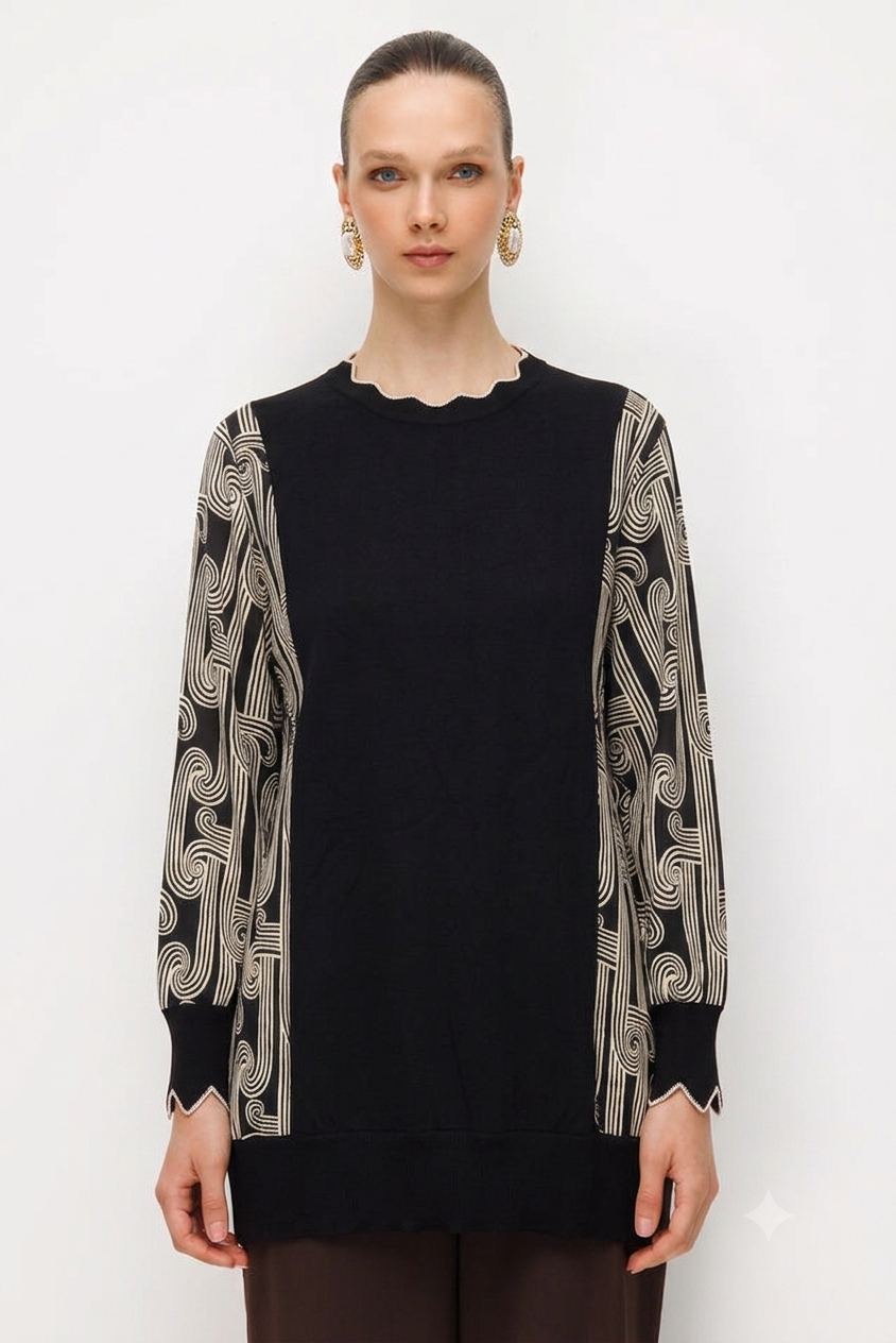 Ghisa 4200 Tunik - Siyah - Bej