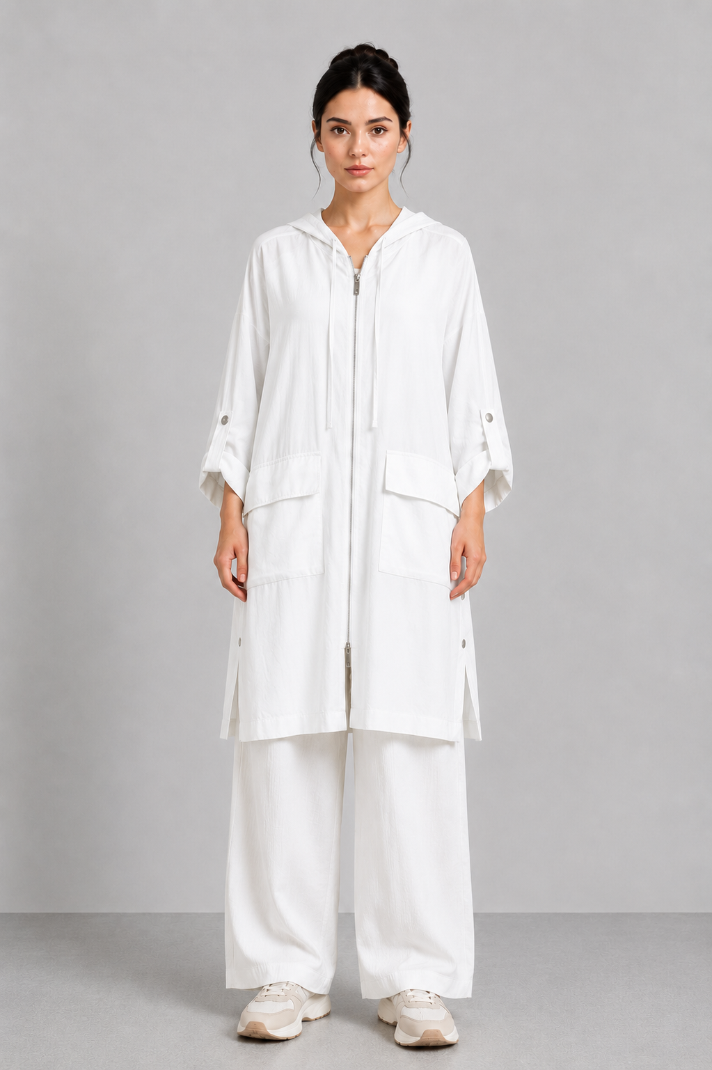 Cep Ve Çıtçıtlı Oversize Kap 0037444 - Ekru