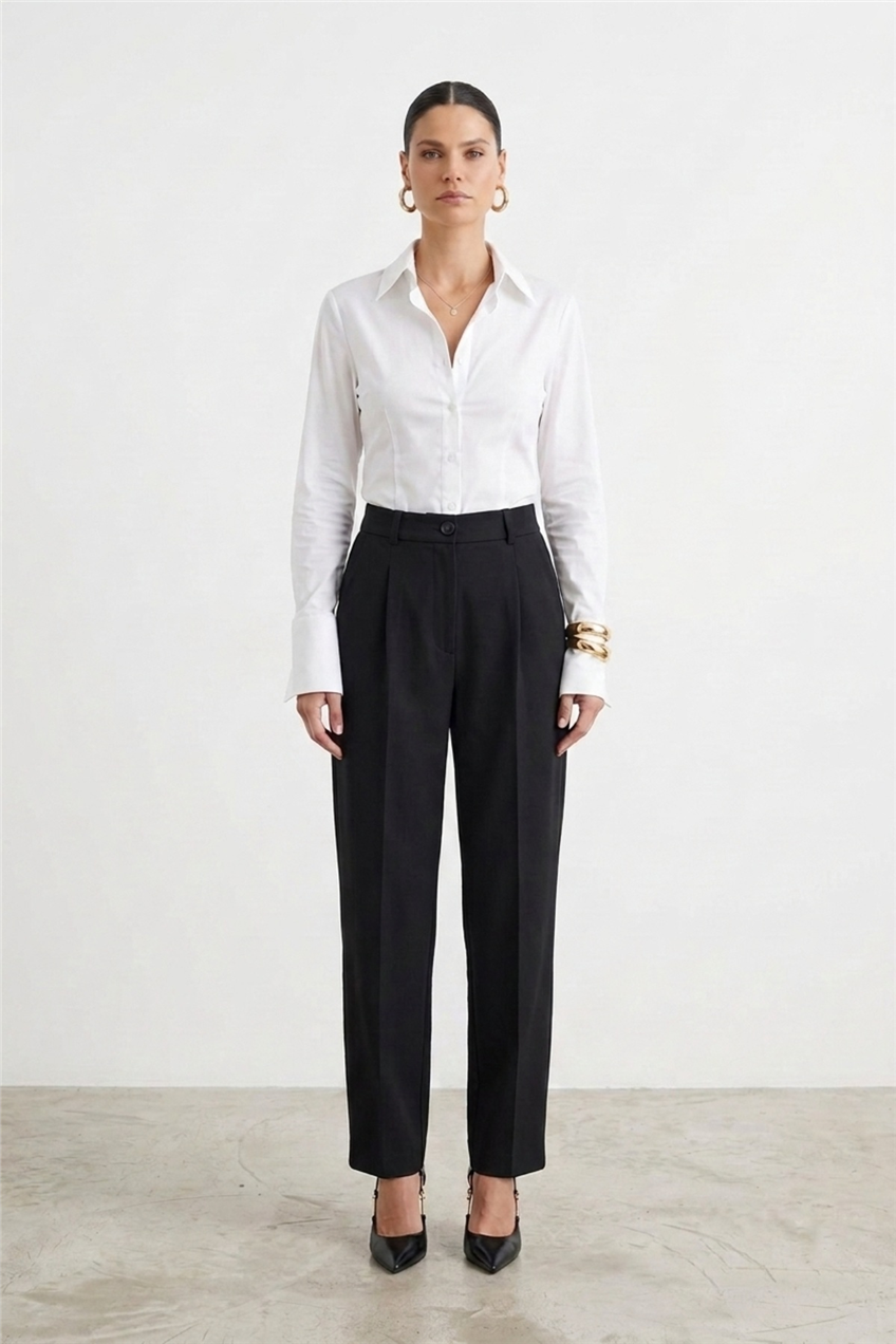 Sentez 5692 Aves Gabardin Pantolon Siyah
