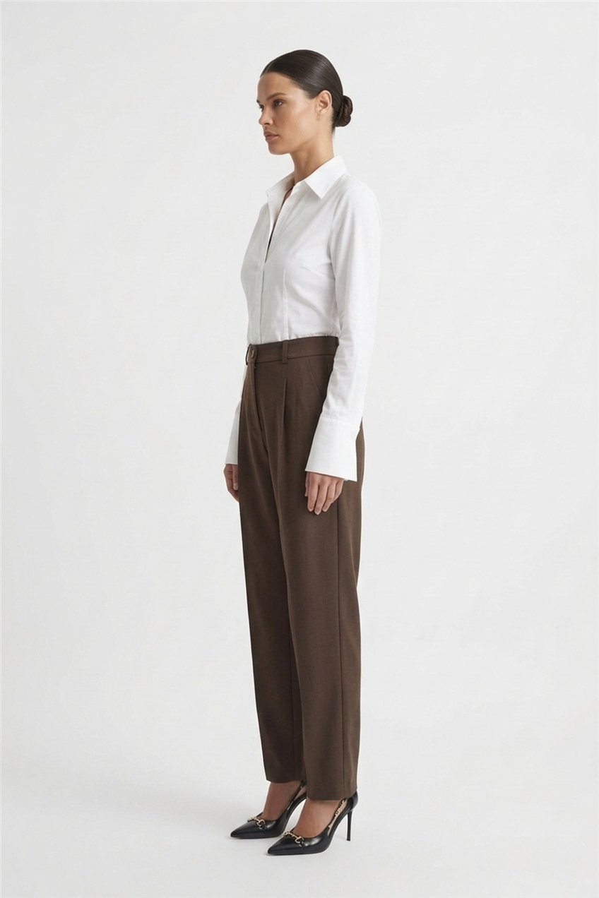 Sentez 5692 Aves Gabardin Pantolon Kahve