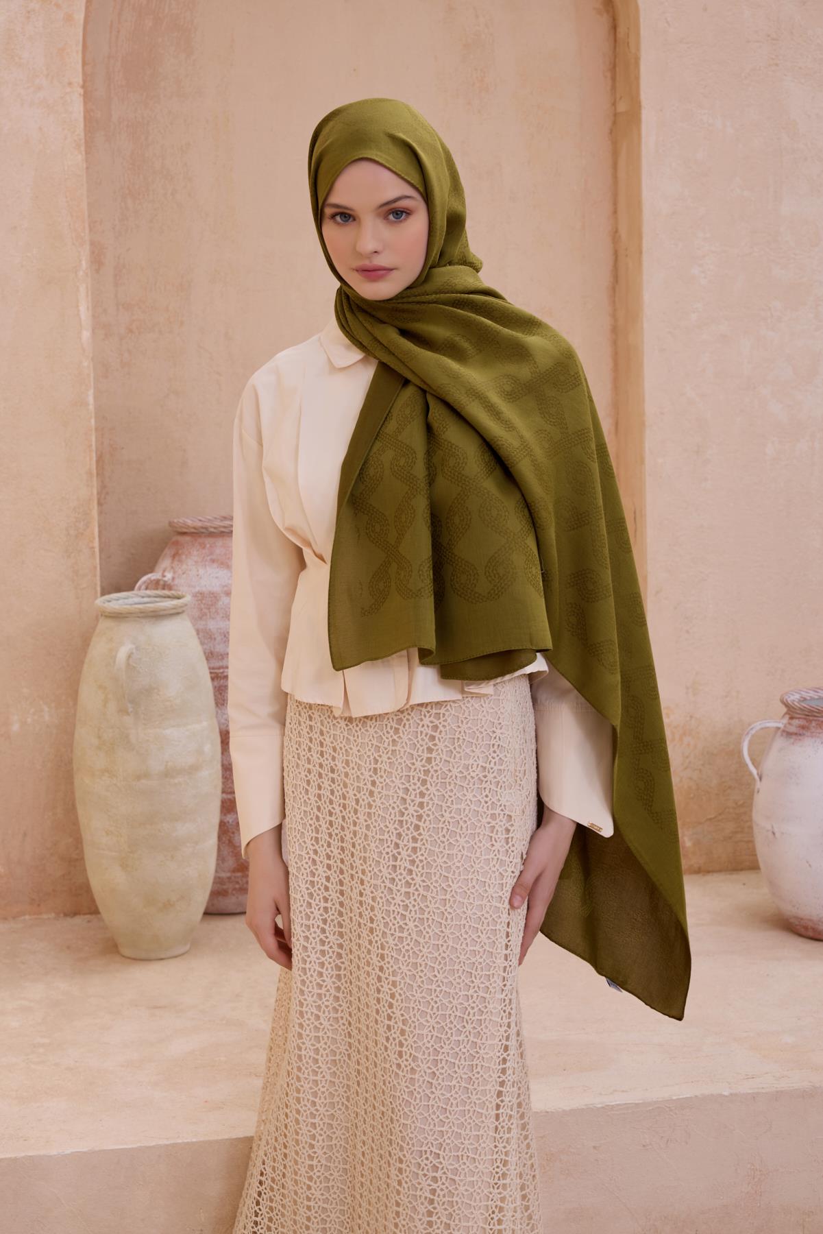 Belli Fresh Nora Şal 3 - Yağ Yeşili