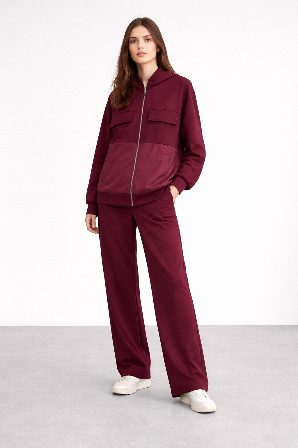 Garni Detaylı Cepli Takım 3345 - Bordo