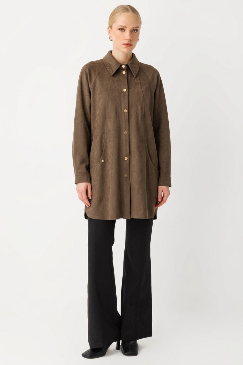 Armine Trend 26KA417 Gizli Cep Detaylı Tunik Haki Tunik ARMİNE TREND 
